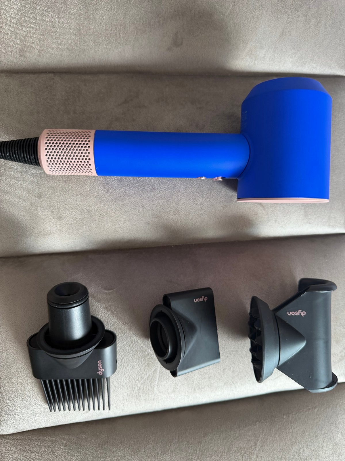 Dyson Supersonic Föhn Blauw/Roze met Opzetstukken, Ophalen, Zo goed als nieuw, Haarverzorging