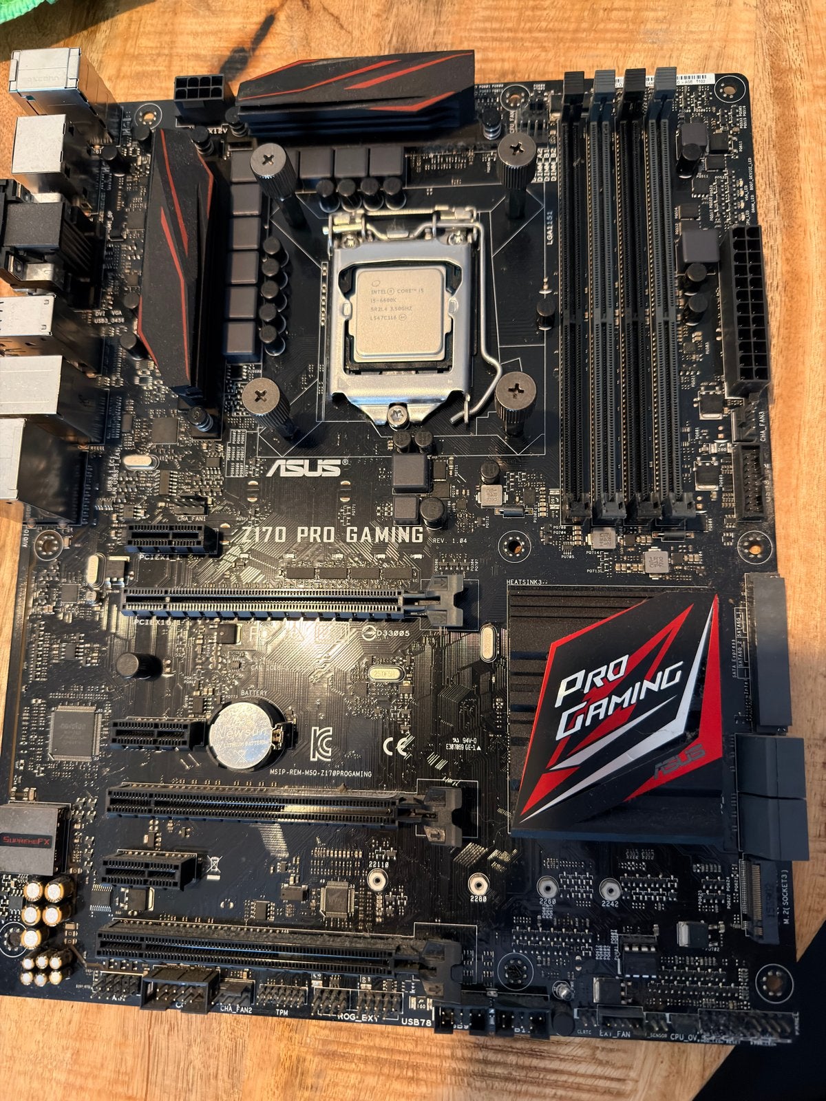 ASUS Z170 pro gaming MB,  Intel i5-6600K, kraken x31 cpu koe, Computers en Software, Moederborden, Ophalen of Verzenden, Zo goed als nieuw