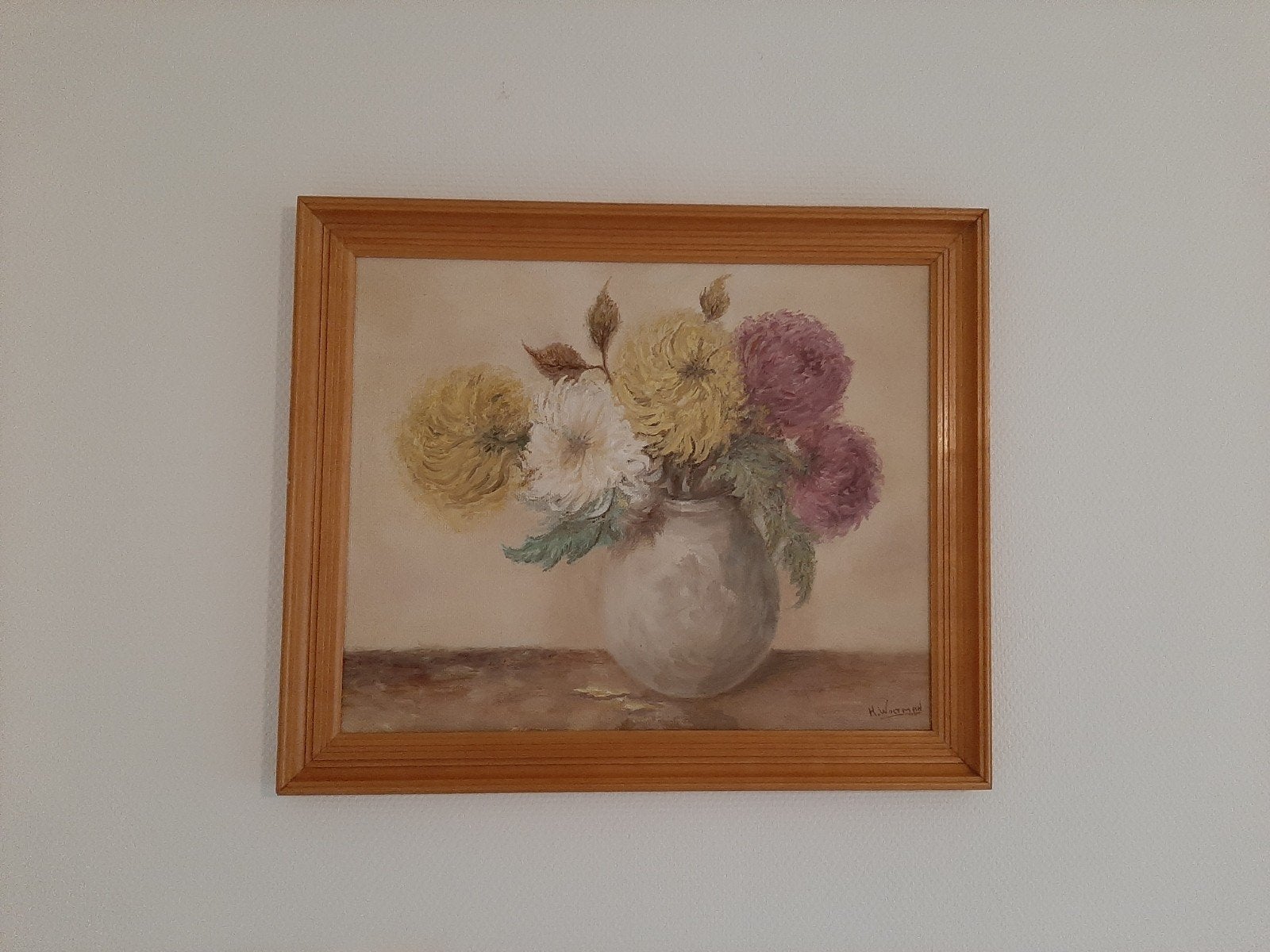 Schilderij stilleven bloemen, Ophalen of Verzenden, Minder dan 50 cm, Schilderij