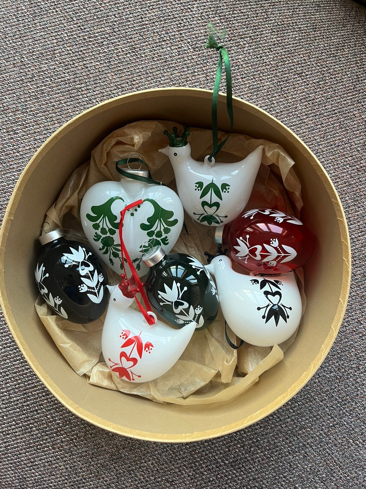 Set scandinavische kerstballen van glas, Diversen, Ophalen of Verzenden, Zo goed als nieuw