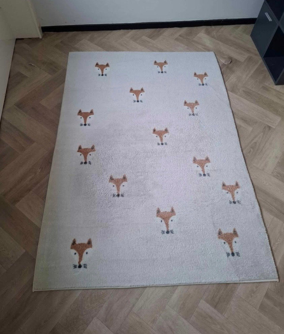 Vloerkleed met vosjes 120x170 cm, Ophalen, Gebruikt, 100 tot 150 cm, Crème