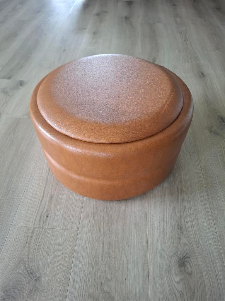 Prachtige  vintage naaipoef/ voetenbank - jaren 60, Huis en Inrichting, Ophalen of Verzenden, Rechthoekig, Overige materialen
