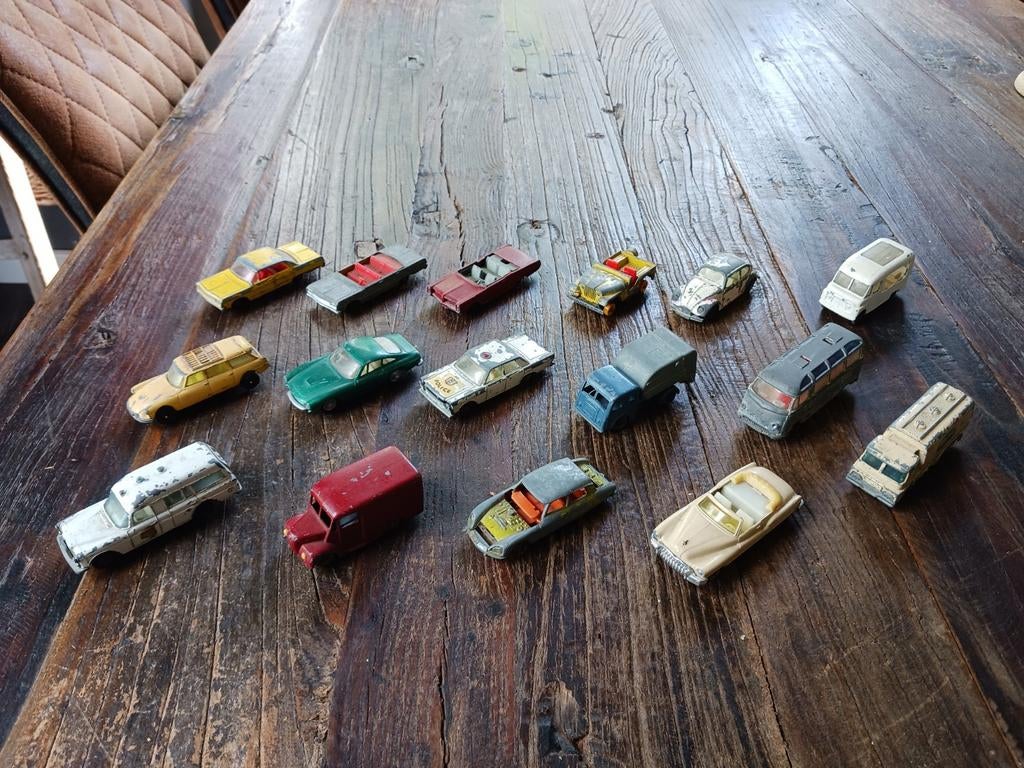 Vintage Matchbox en Dinky Toys Collectie - 15 Stuks, Ophalen of Verzenden, Gebruikt, Auto
