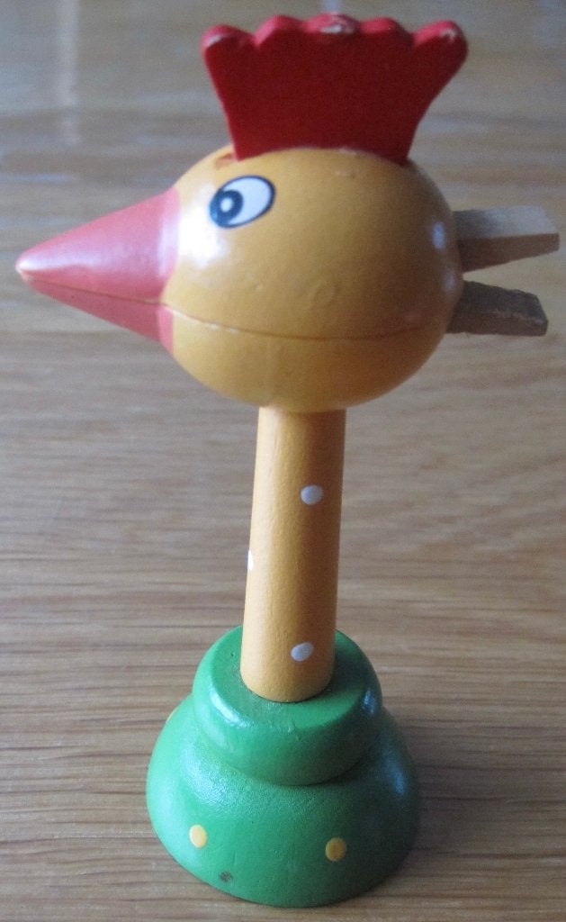 vintage houten papierklem in de vorm van een haan, Ophalen of Verzenden, Zo goed als nieuw