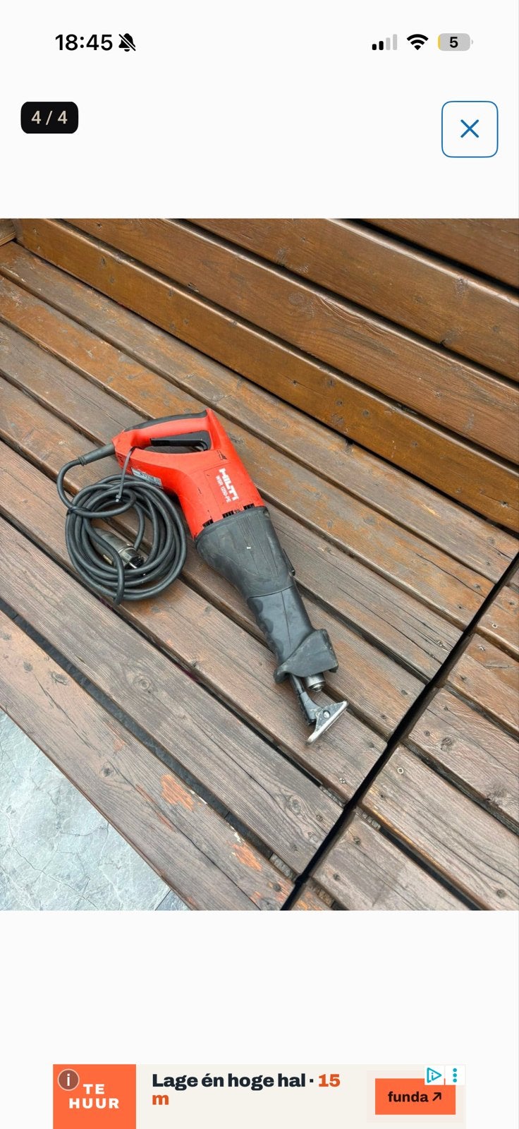 Hilti WSR 1250-PE Reciprozaag - Krachtig en Betrouwbaar, Doe-het-zelf en Verbouw, Gereedschap | Zaagmachines, Gebruikt, 70 mm of meer