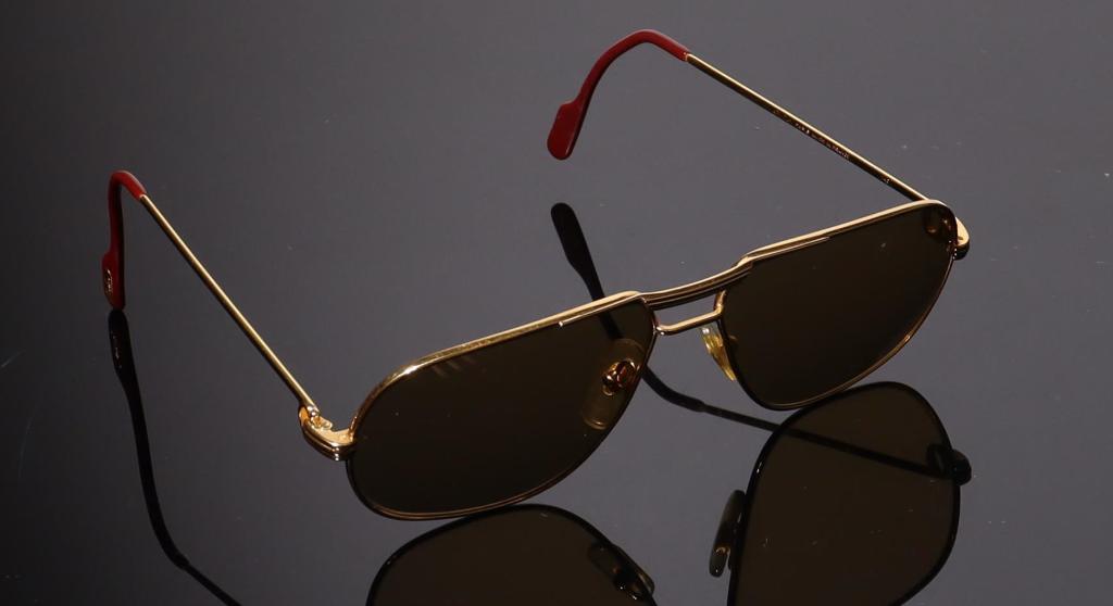 Originele Vintage Cartier bril / zonnebril - Tank - jaren 80, Ophalen of Verzenden, Gebruikt, Zonnebril, Overige merken