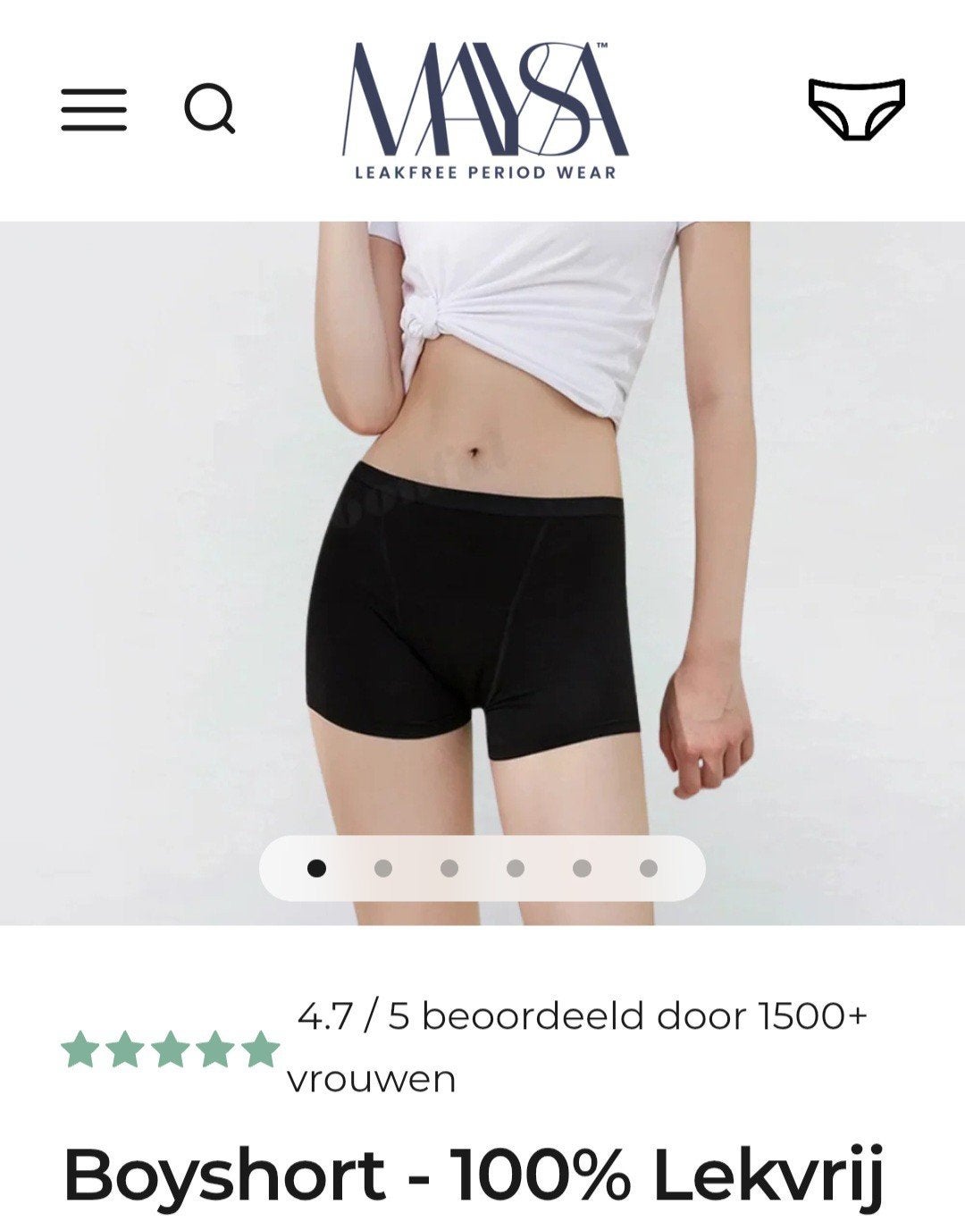 Incontinentiebroekje boyshort zwart XXL NIEUW (valt klein), Kleding | Dames, Ophalen of Verzenden, Zwart, Broekje of Short