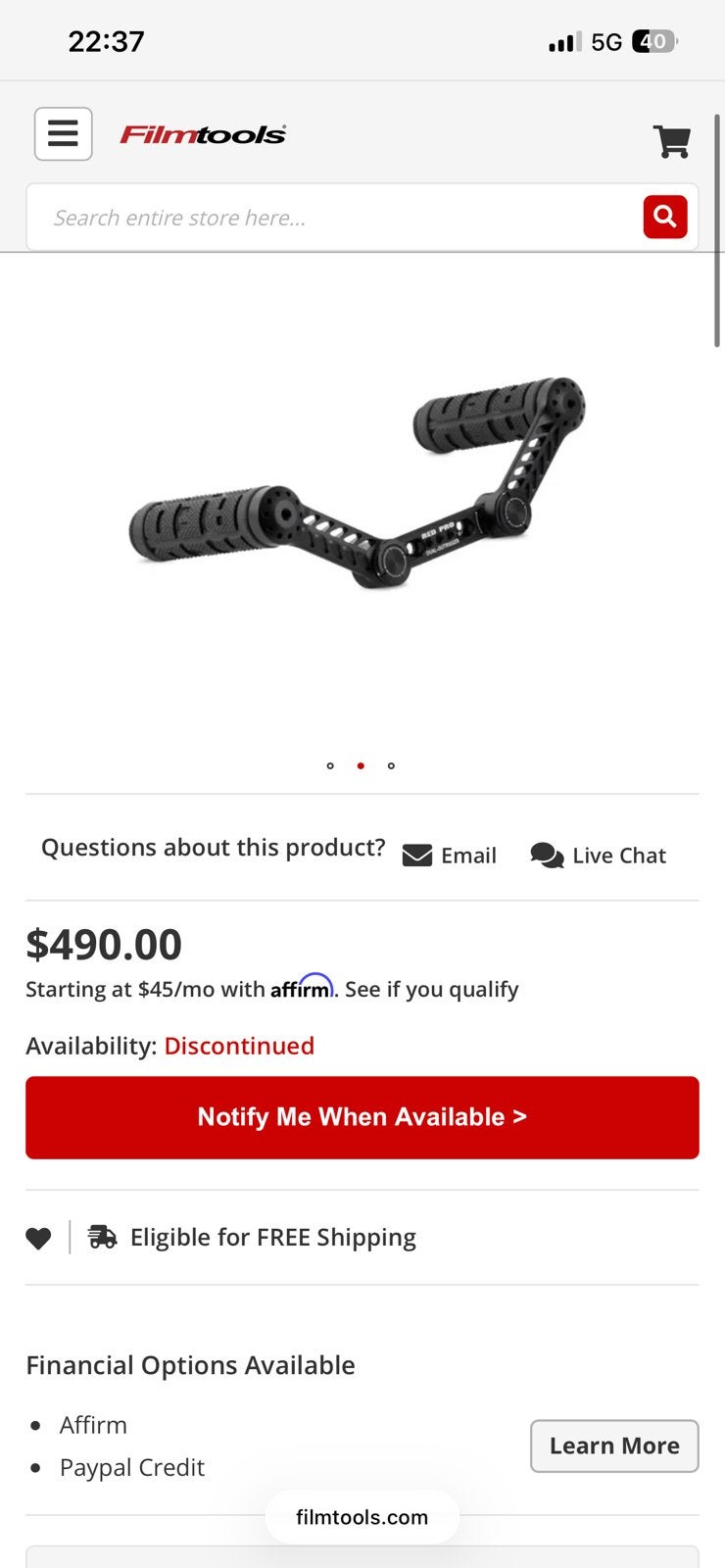 RED pro Dual Outrigger Handle (Adjustable), Audio, Tv en Foto, Ophalen of Verzenden, 8mm