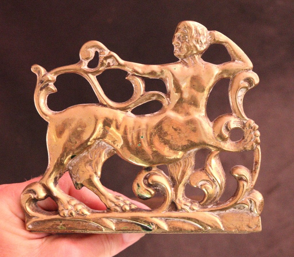 Antieke bronzen boekensteun, Ophalen of Verzenden
