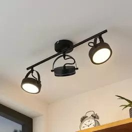 NIEUW Lindby Omila LED plafondspot, 3-lamps, Zwart, Lindby, Modern, Zwart, LED