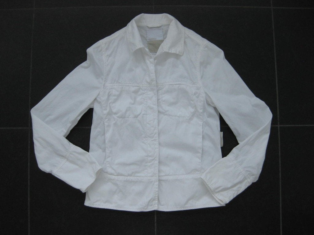 Closed wit jasje, drukknopen, kraag, maat S, Kleding | Dames, Ophalen of Verzenden, Zo goed als nieuw, Jasje, Maat 36 (S)