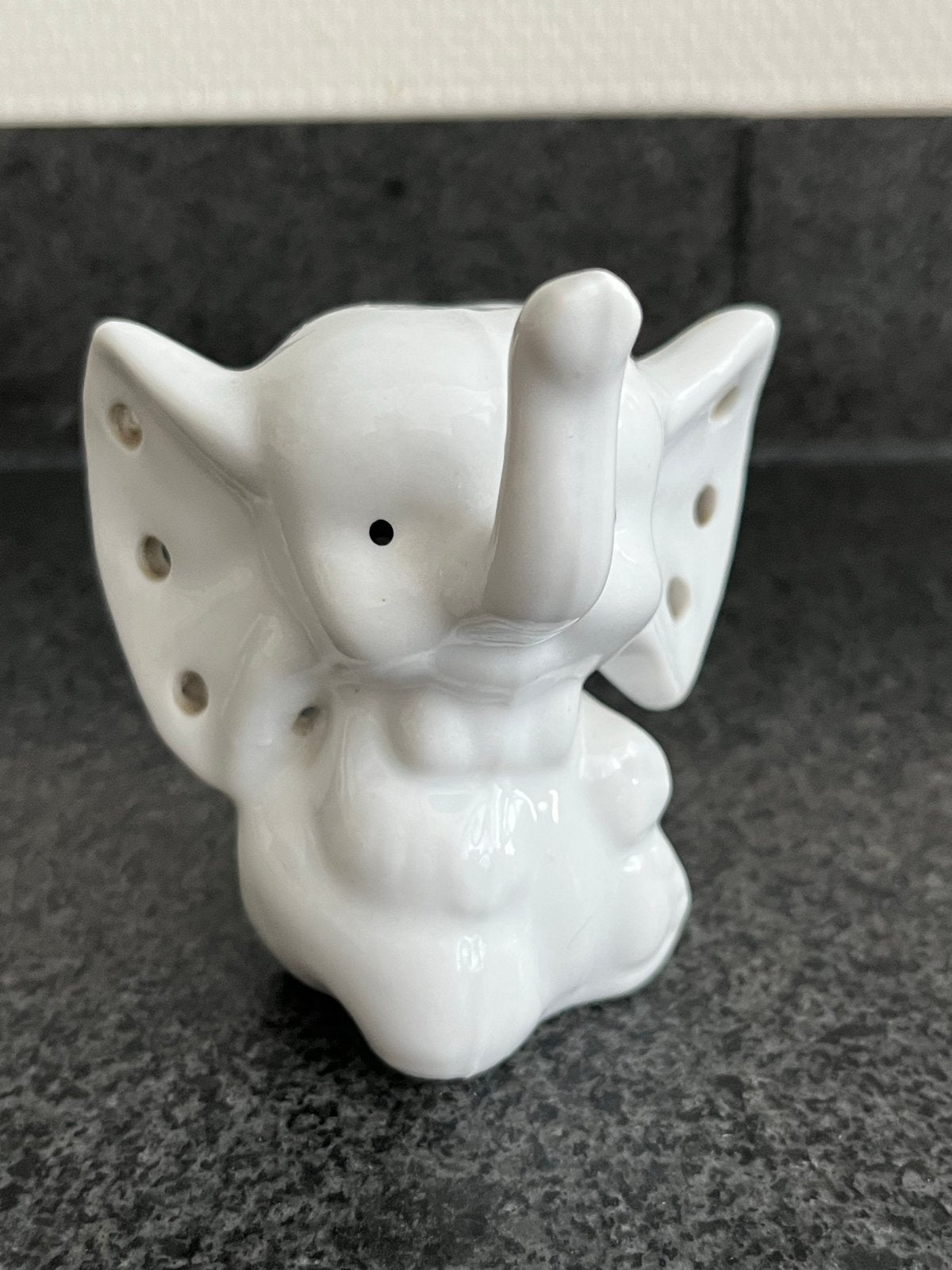 Vintage witte olifant voor oorbellen en ringen, Vintage, Ophalen of Verzenden, Zo goed als nieuw, Wit