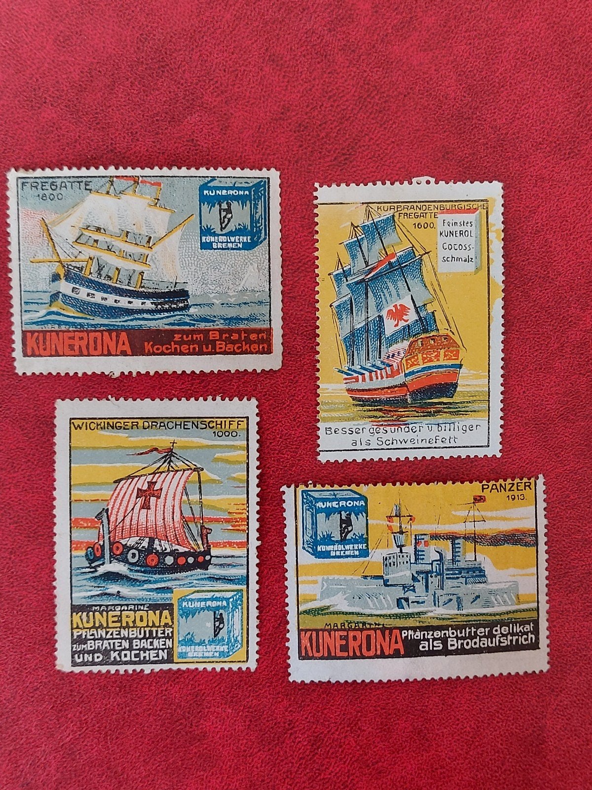 Sluitzegels KUNERONA Butter - Schepen Schip, Verzamelen, Verzenden, Gebruikt