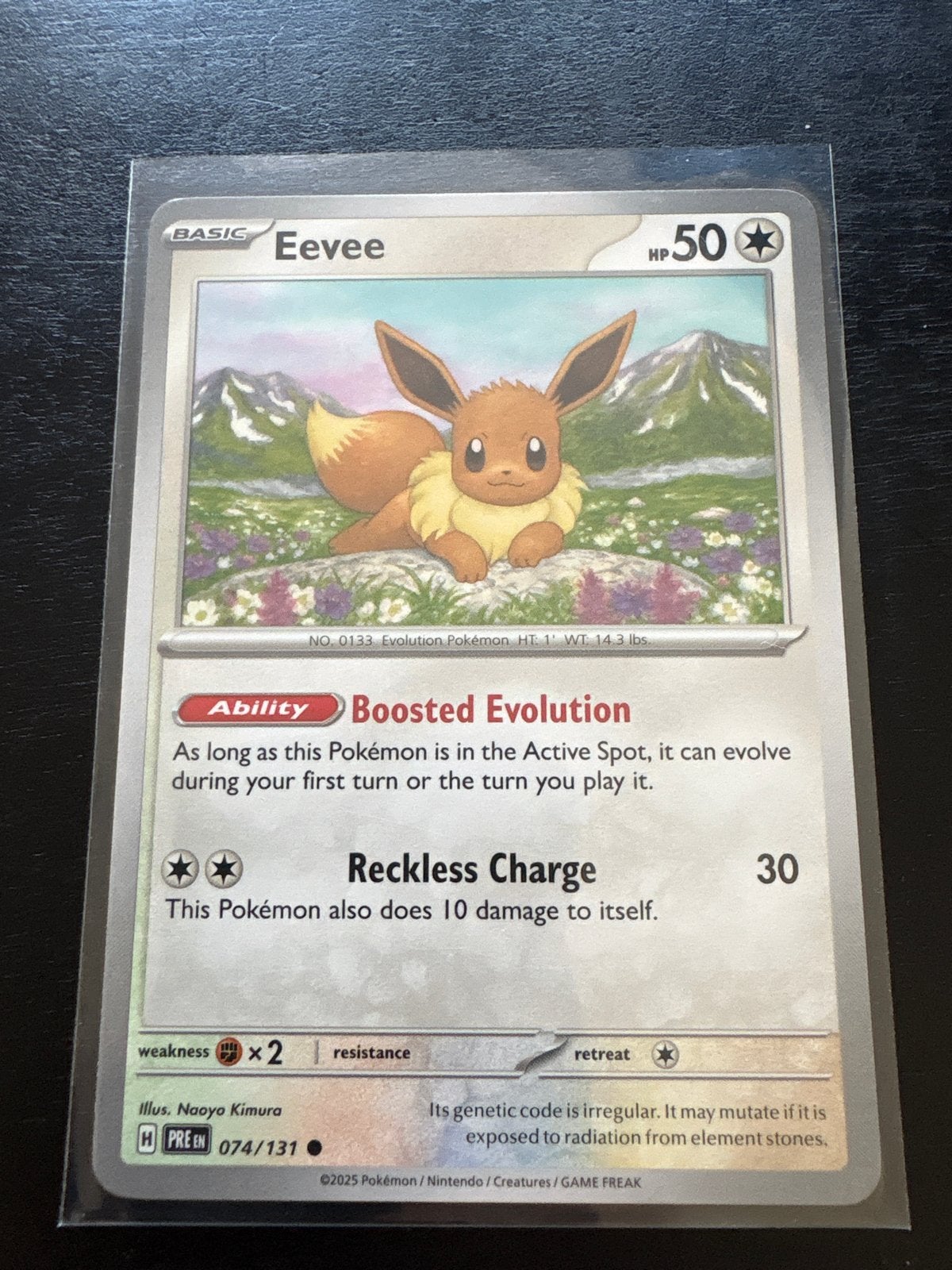 Pokémon Eevee Kaart - Nieuwstaat, Ophalen of Verzenden, Zo goed als nieuw, Losse kaart