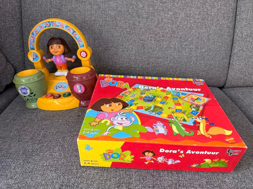 Dora's Avontuur Bordspel & Dora the explorer Muziekset, Kinderen en Baby's, Speelgoed | Overig, Gebruikt, Jongen of Meisje, Ophalen of Verzenden
