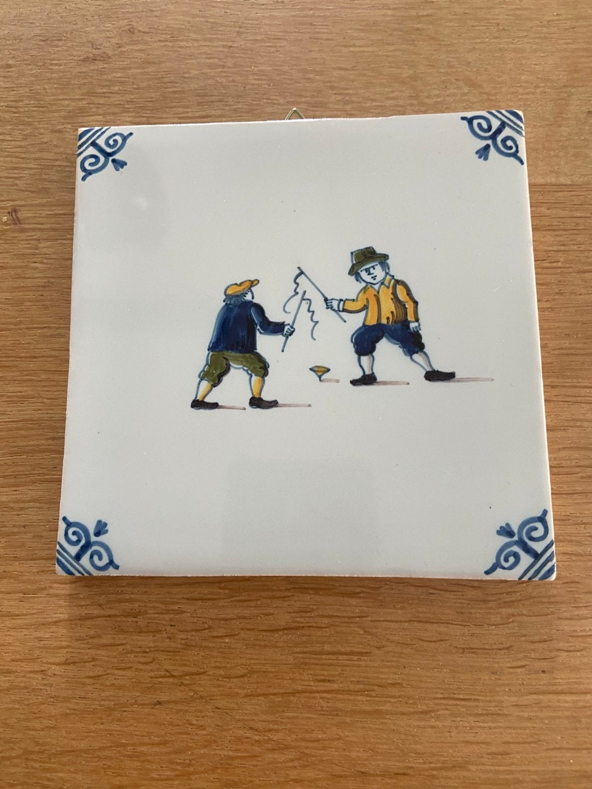 Tichelaar Makkum Delfts Blauw Tegel 13x13 cm - Vissers, Ophalen of Verzenden