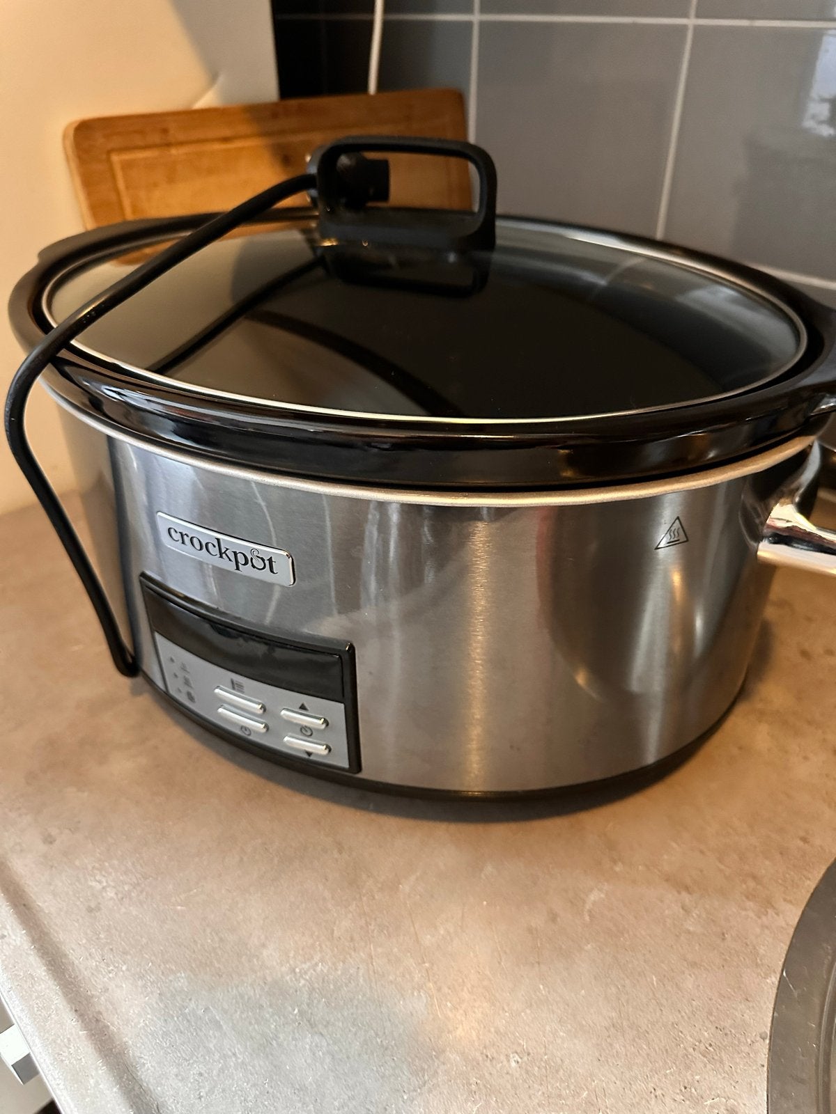 Crock-Pot Slowcooker - RVS - 5.7L - Digitaal, Ophalen of Verzenden, Zo goed als nieuw