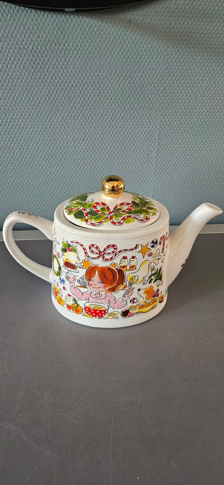 Blond Amsterdam Theepot Kerst, Ophalen of Verzenden, Zo goed als nieuw, Aardewerk, Overige typen