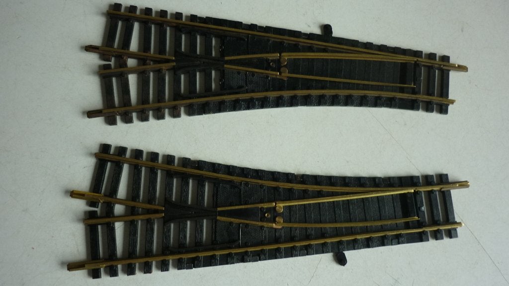 2 Fleischmann H0 6044 handwissels L+R, Gebruikt, Gelijkstroom, Fleischmann, Rails