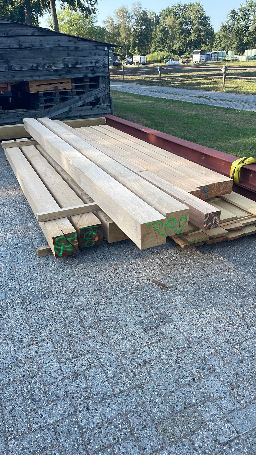 Eiken palen, Ophalen, Nieuw, 250 cm of meer, Palen