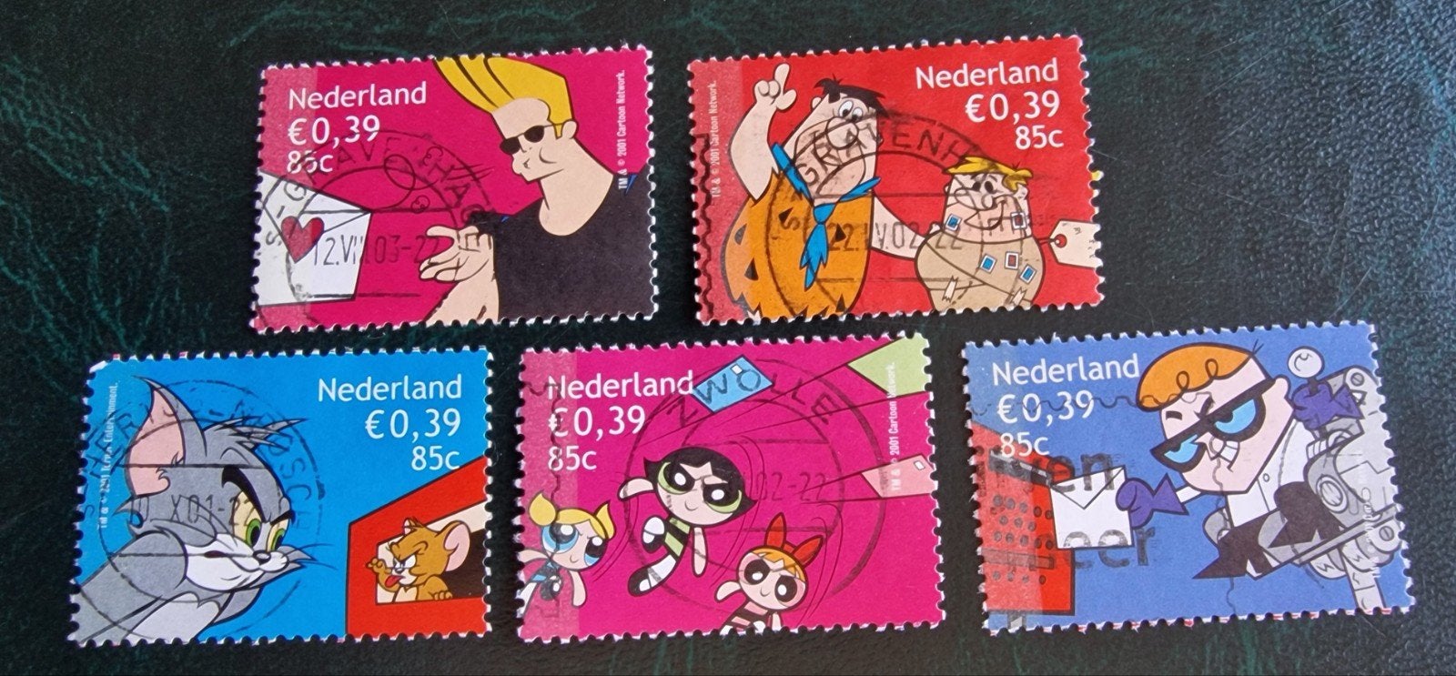 kv1220 jaar 2001  met tekenfilmfiguren (gestempe, Ophalen of Verzenden, Na 1940, Gestempeld