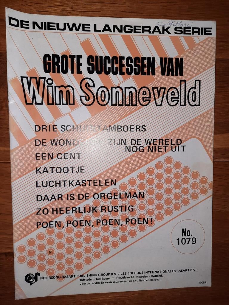 Accordeon: Grote successen van  Wim Sonneveld-Langerak, Gebruikt, Ophalen of Verzenden, Artiest of Componist, Populair