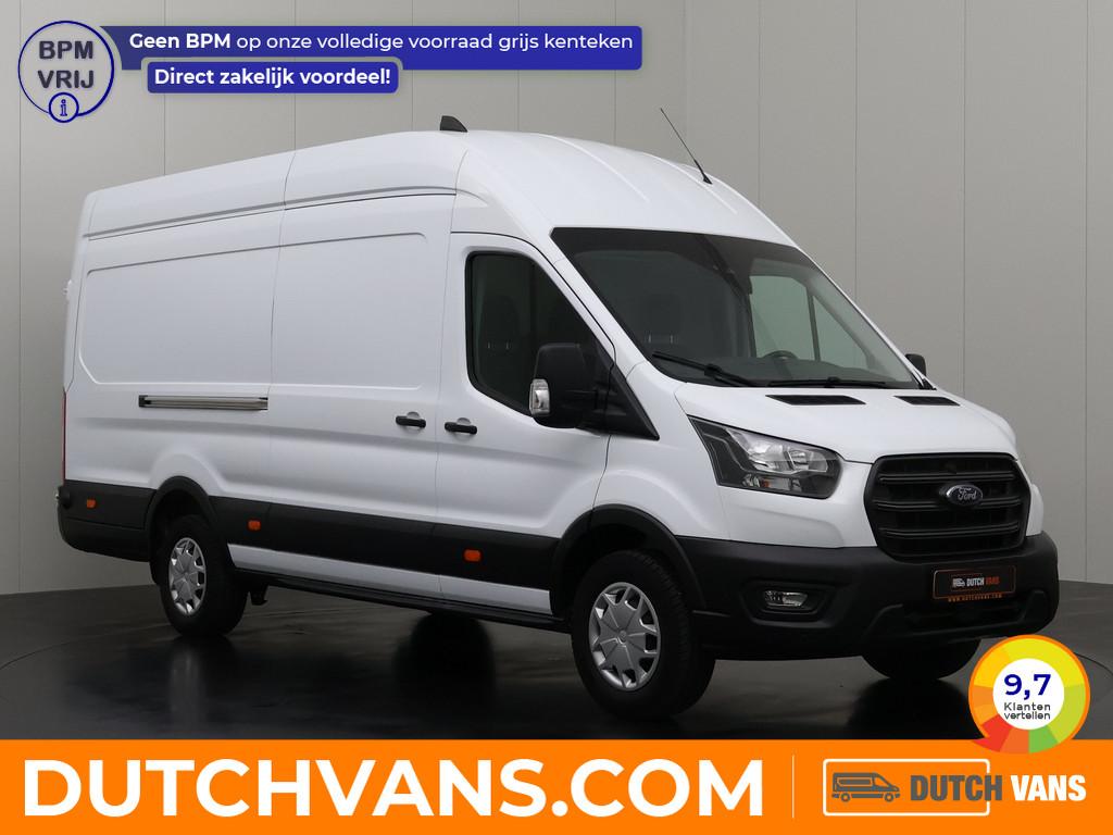 Ford Transit 130PK L4H3 Jumbo | Camera | Trekhaak | 3-Zits |, Gebruikt, 4 cilinders, 2500 kg, Wit