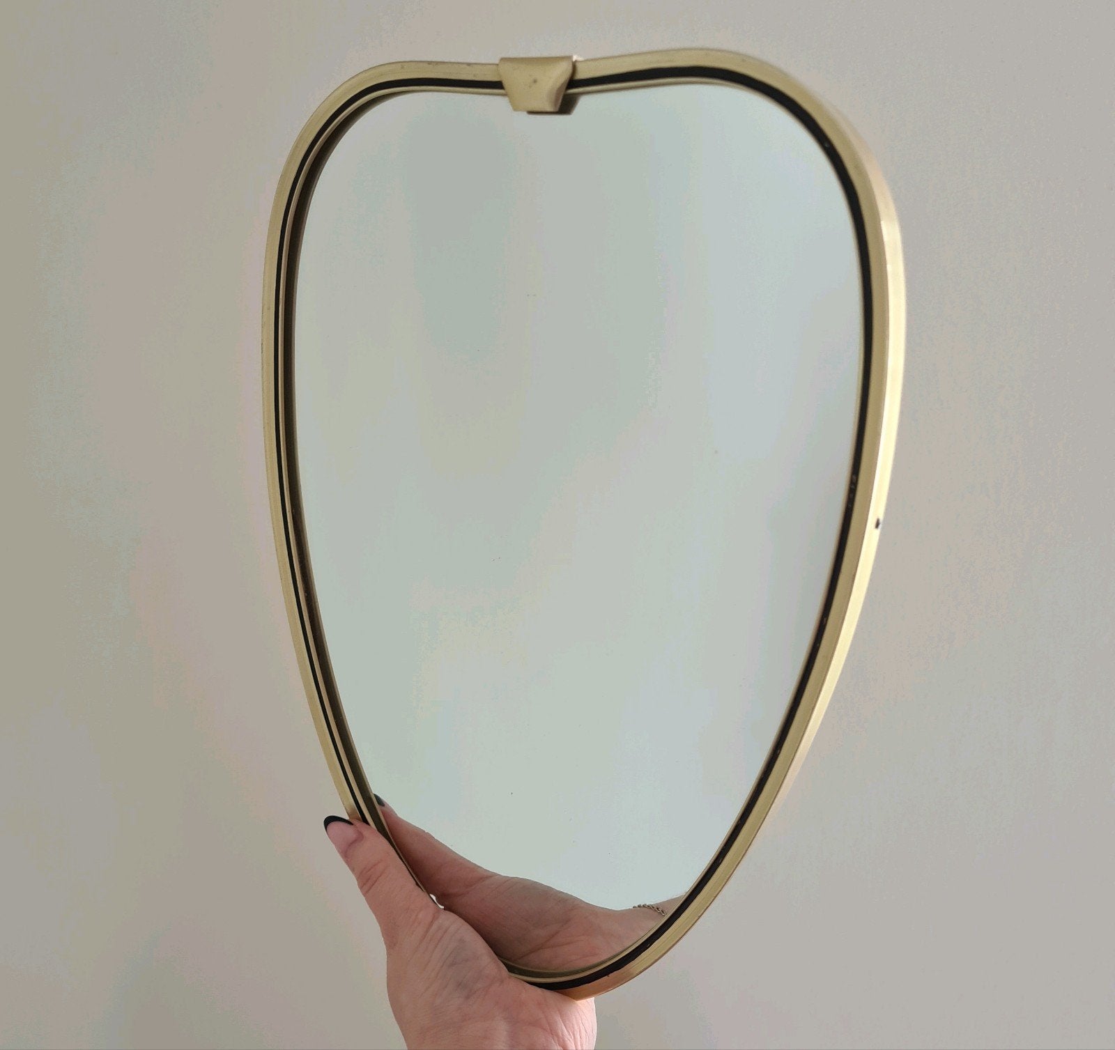 Spiegel vintage retro midcentury hout design deens mirror, Ophalen of Verzenden, Huis en Inrichting