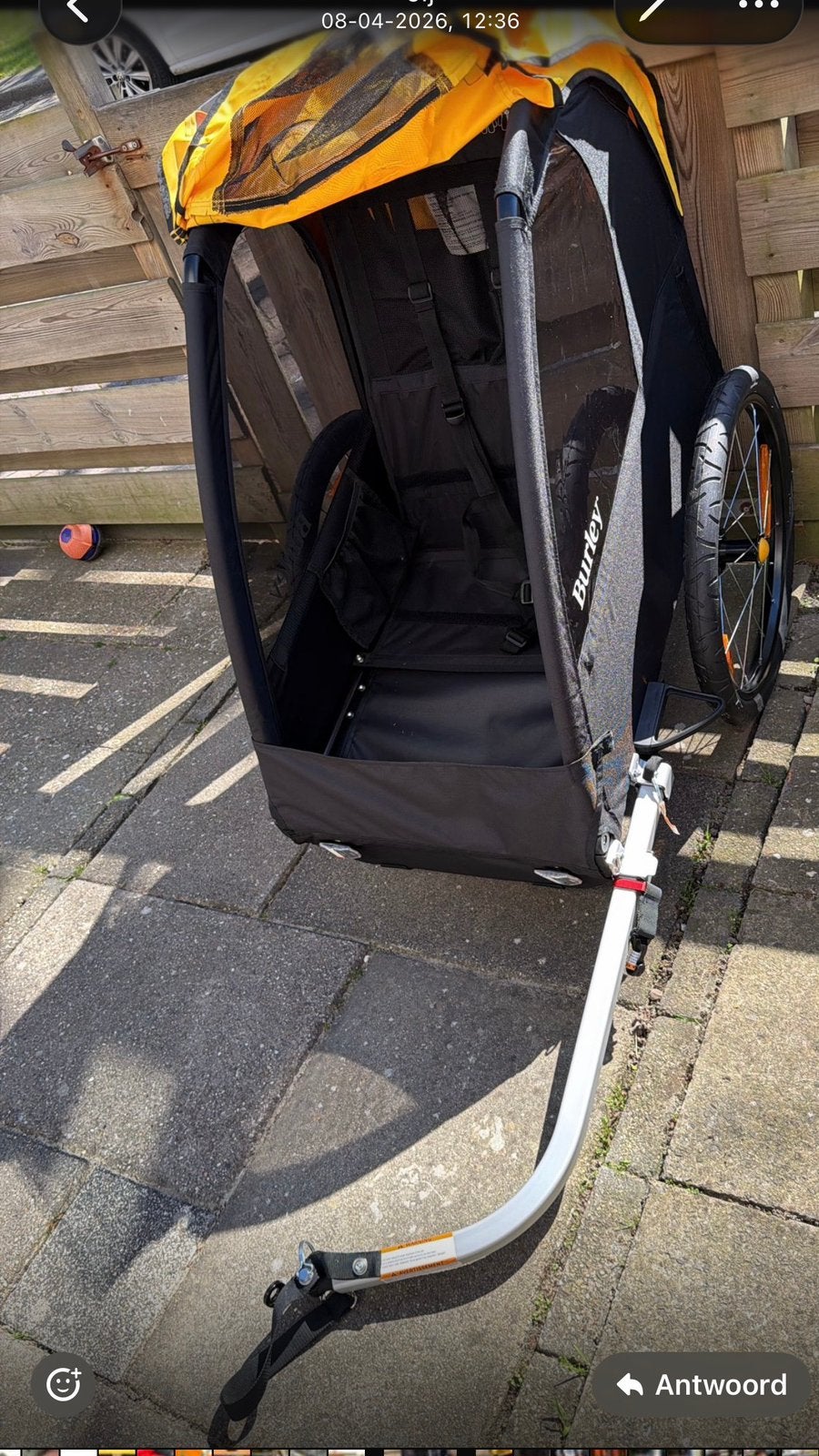 Burley bee fiets kar, Fietsen en Brommers, Ophalen of Verzenden, Zo goed als nieuw, 80 kg of meer