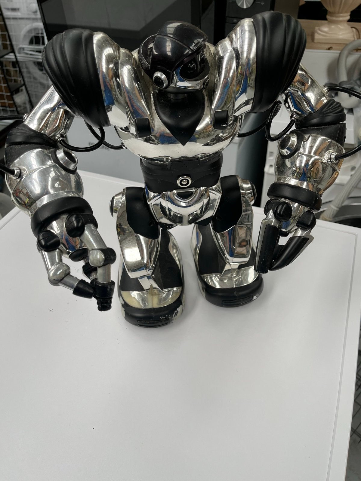 Grote Zilverkleurige Robot Speelgoed, Ophalen of Verzenden, Gebruikt