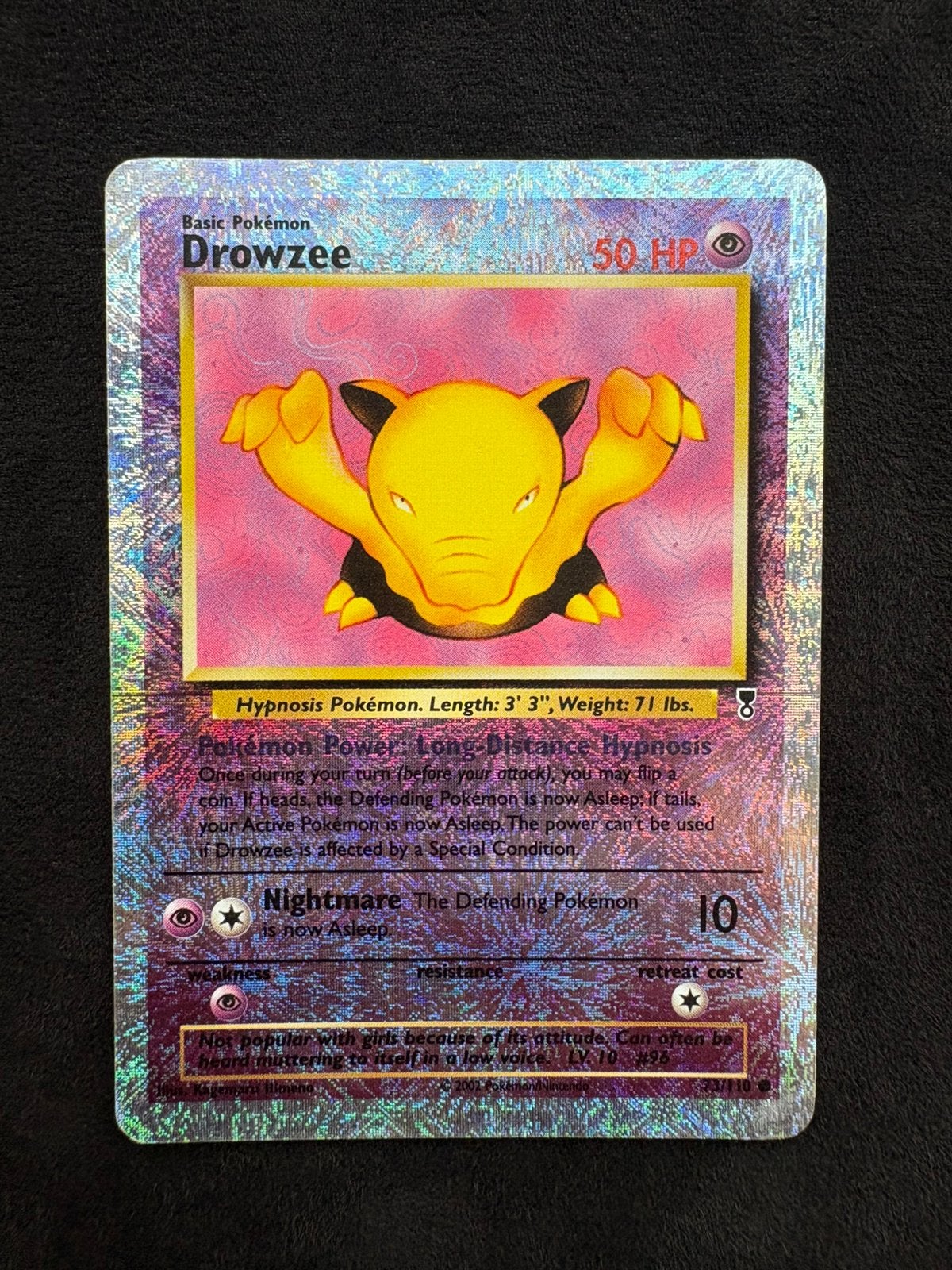 Drowzee 49/110 Legendary Collection Reverse Holo GD, Ophalen of Verzenden, Gebruikt, Losse kaart, Foil