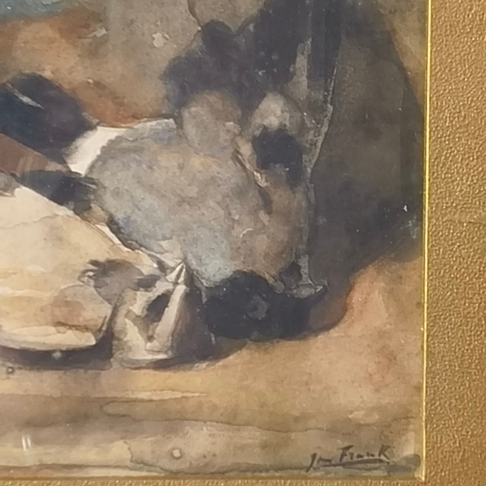 Jan Frank Niemantsverdriet Aquarel dode vogels, Antiek en Kunst, Ophalen of Verzenden, Klassiek, Aquarel, Papier