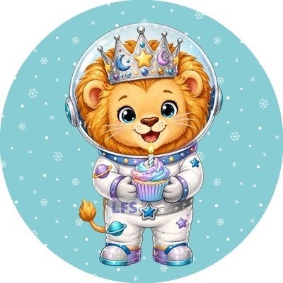 L2798 ouwel astronaut space ruimte 20cm eetbare print top, Ophalen of Verzenden, Nieuw, Taarten, Versiering