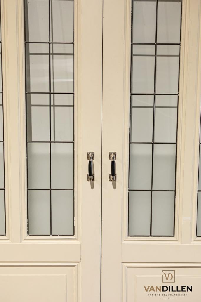 Zeer nette ZGAN set ensuite schuifdeuren met glas in lood, Ophalen, 120 cm of meer, Binnendeur, Zo goed als nieuw