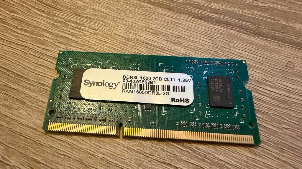 Synology 2GB DDR3L Memory, Computers en Software, RAM geheugen, Ophalen of Verzenden, Zo goed als nieuw, DDR3, Desktop