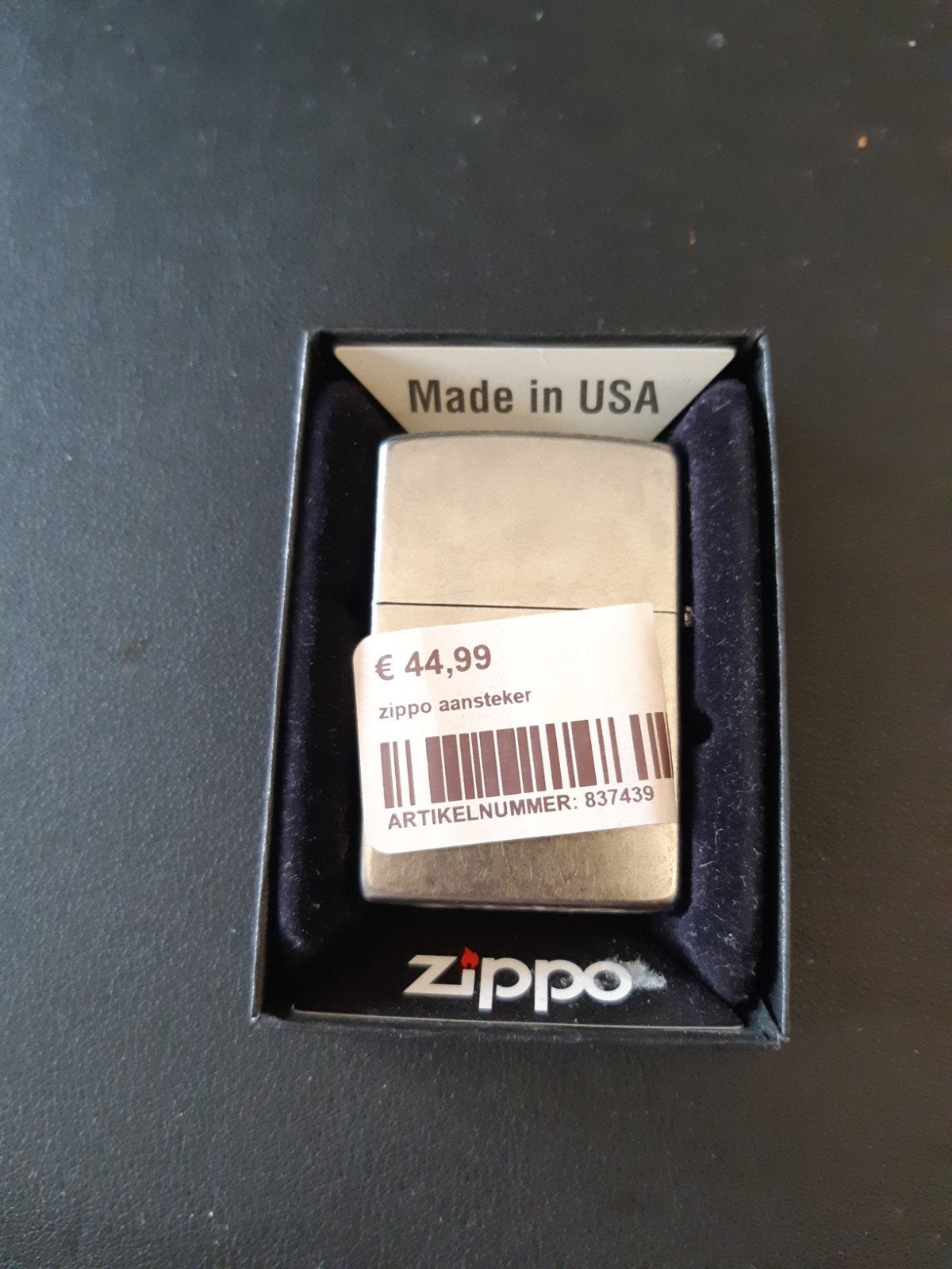 Zippo aansteker - Made in USA, Gebruikt, Info@zippo.com, 33 Barbour Street, Bradford, PA 16701, USA, Ophalen of Verzenden