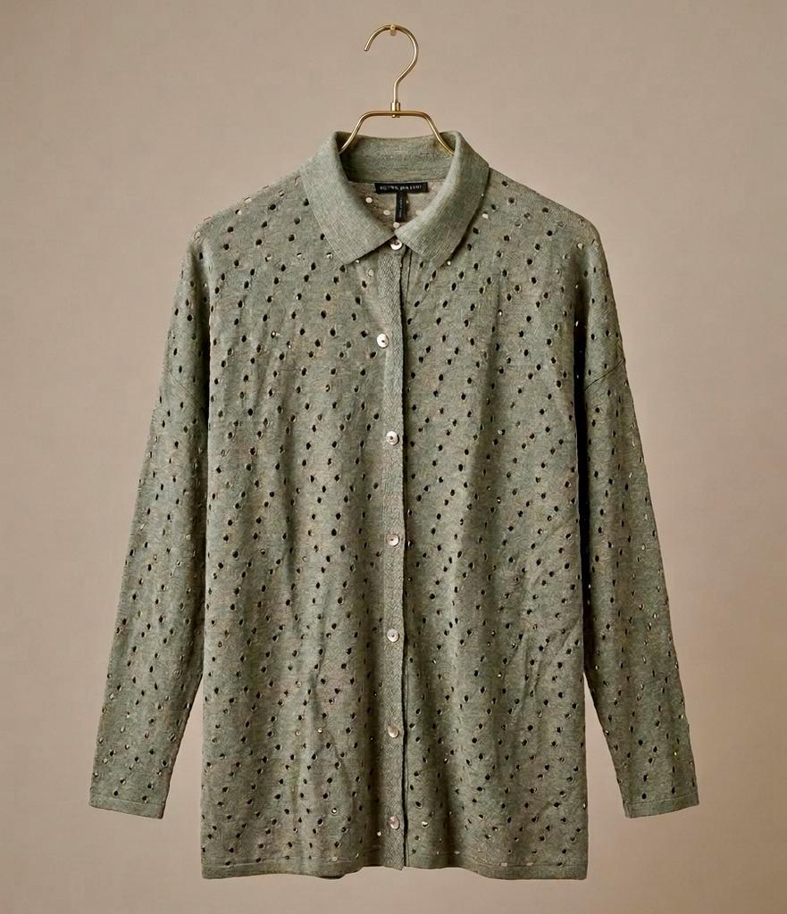 Olijfgroen bloes/vest van Sarah Pacini one size, Verzenden, Zo goed als nieuw, Maat 42/44 (L), Groen