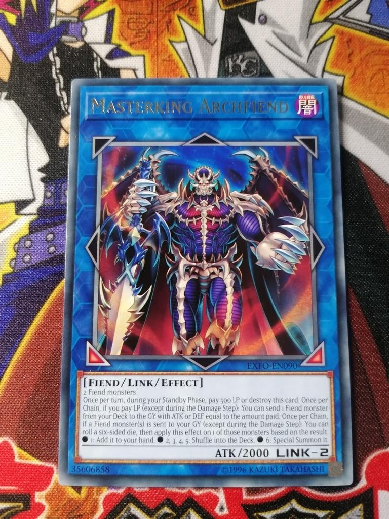 Masterking Archfiend - Rare EXFO - Yu-Gi-Oh, Ophalen of Verzenden, Zo goed als nieuw