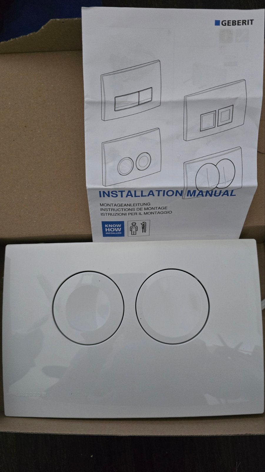 Nieuw Geberit bedieningspaneel voor toilet - crème wit, Ophalen of Verzenden, Nieuw, Toilet
