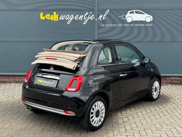 Fiat 500 C 0.9 TwinAir Cabrio Automaat *navi *beige kap, 86 pk, Gebruikt, Cabriolet, Leder en Stof