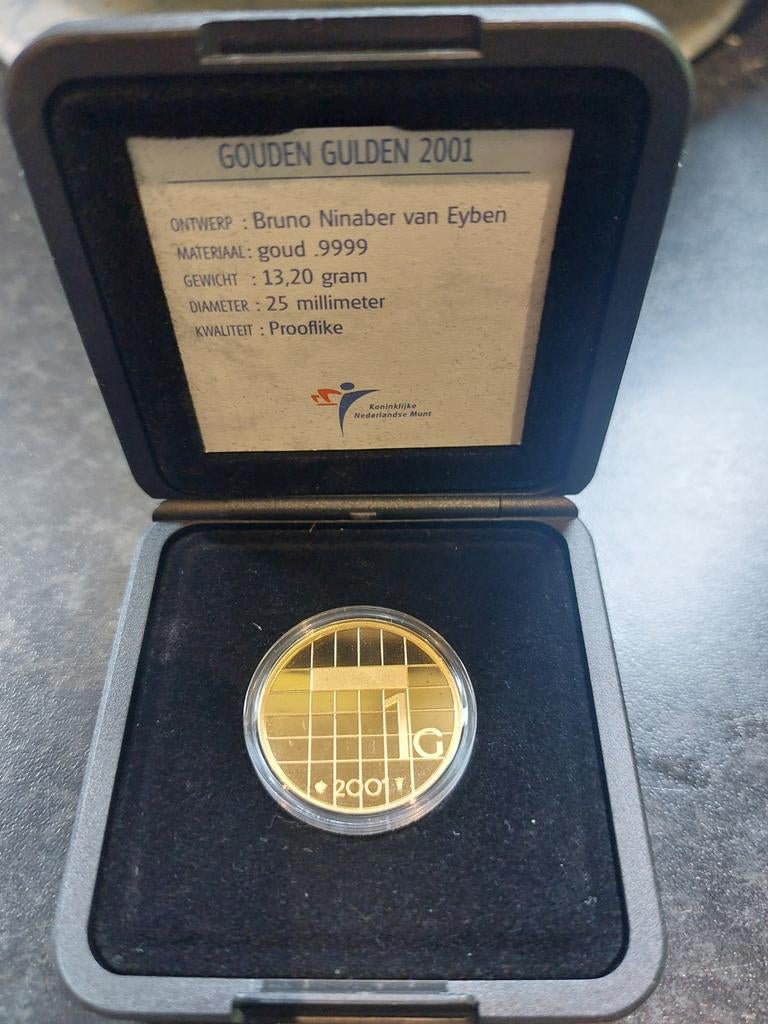 Gouden Gulden 2001 - Prooflike - Koningin Beatrix, Ophalen, 1 gulden, Koningin Beatrix, Goud