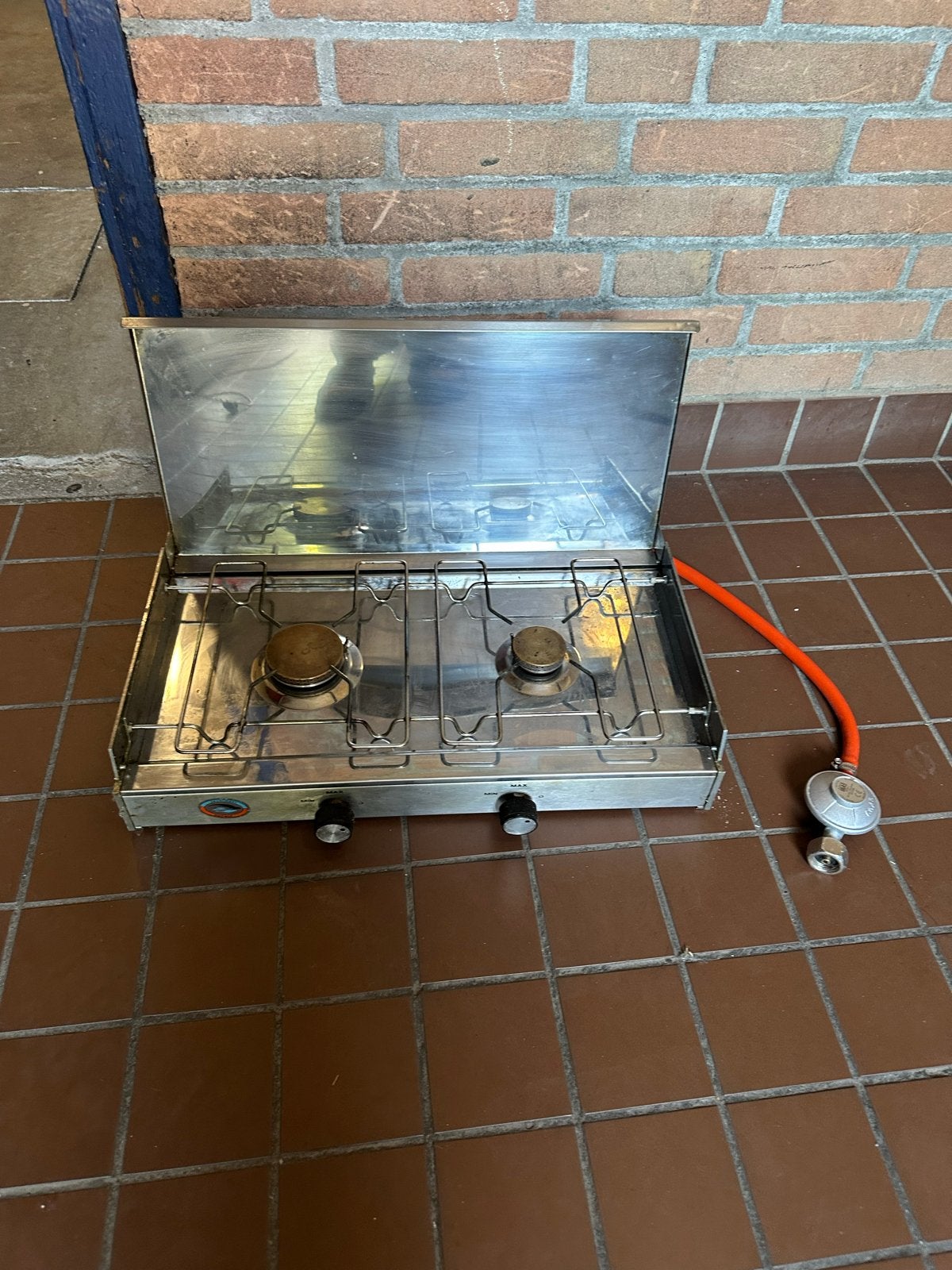 2 pits gasstel, Caravans en Kamperen, Camper-accessoires, Ophalen, Gebruikt
