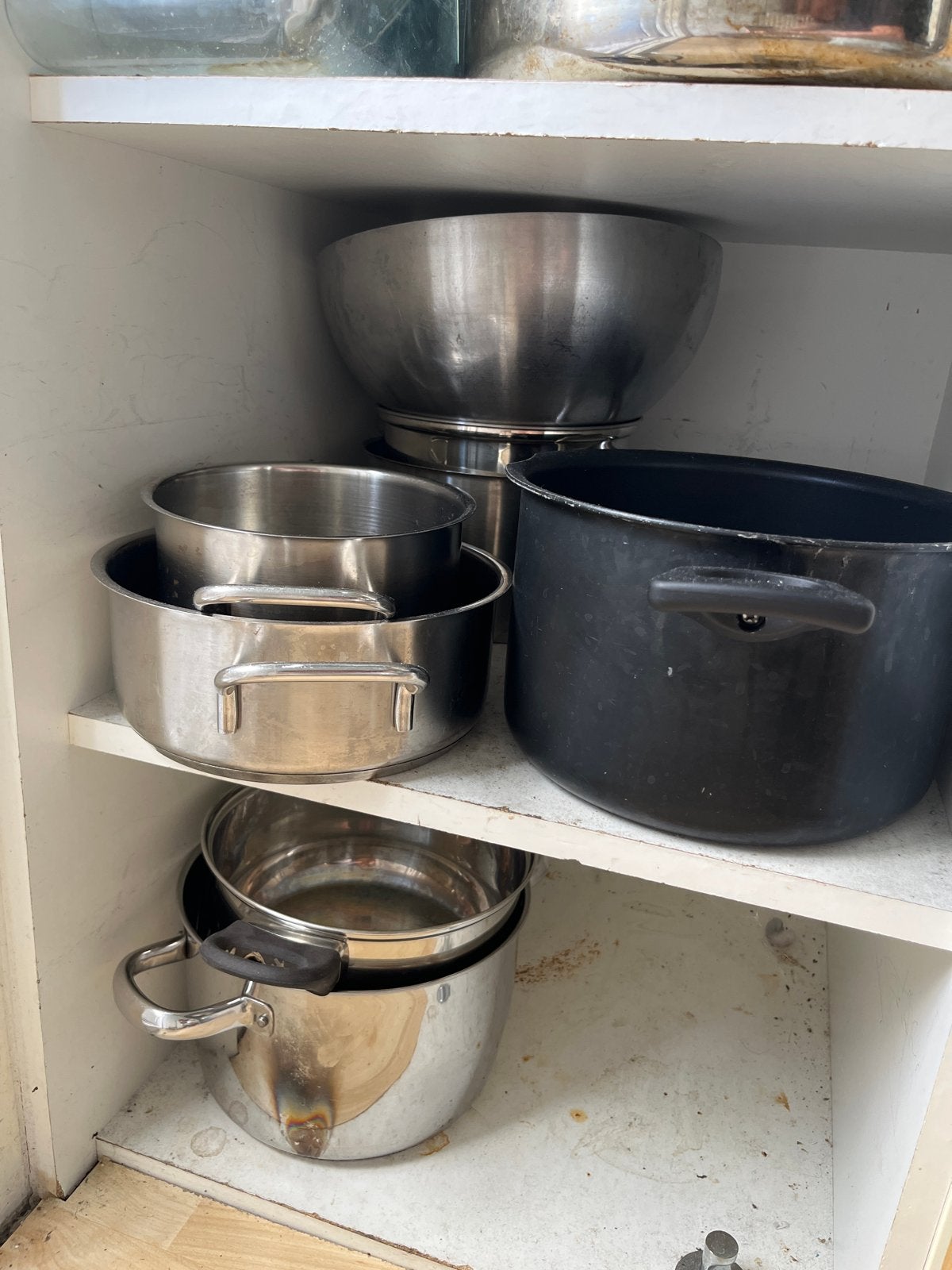 Diverse pannen en kommen set, Ophalen, Gebruikt, Rvs, Kookpan of Snelkookpan