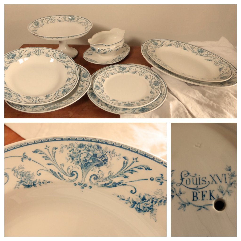 TOP servies delen LOUIS XVI van BFKL (BOCH) in kleur petrol, Ophalen of Verzenden