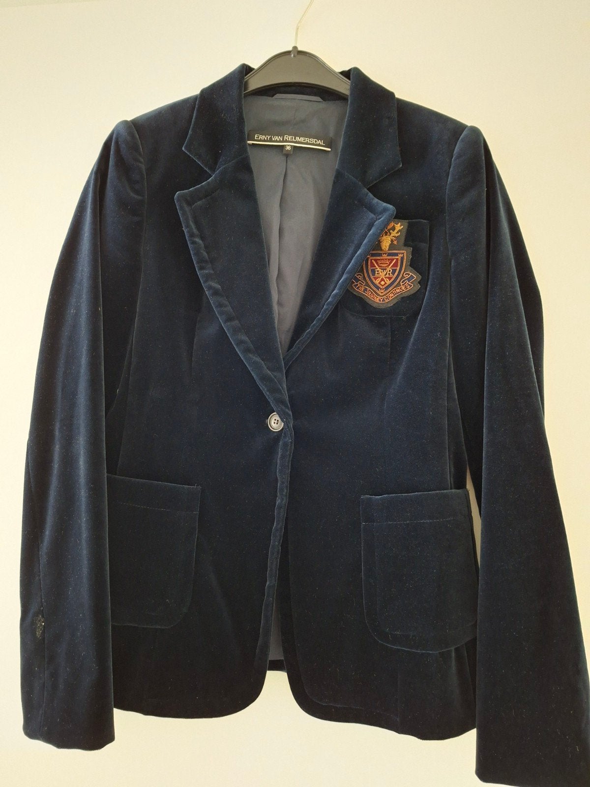 Erny van Reijmersdal - fluwelen jasje - maat 36, Kleding | Dames, Blauw, Ophalen of Verzenden, Zo goed als nieuw, Erny van Reijmersdal