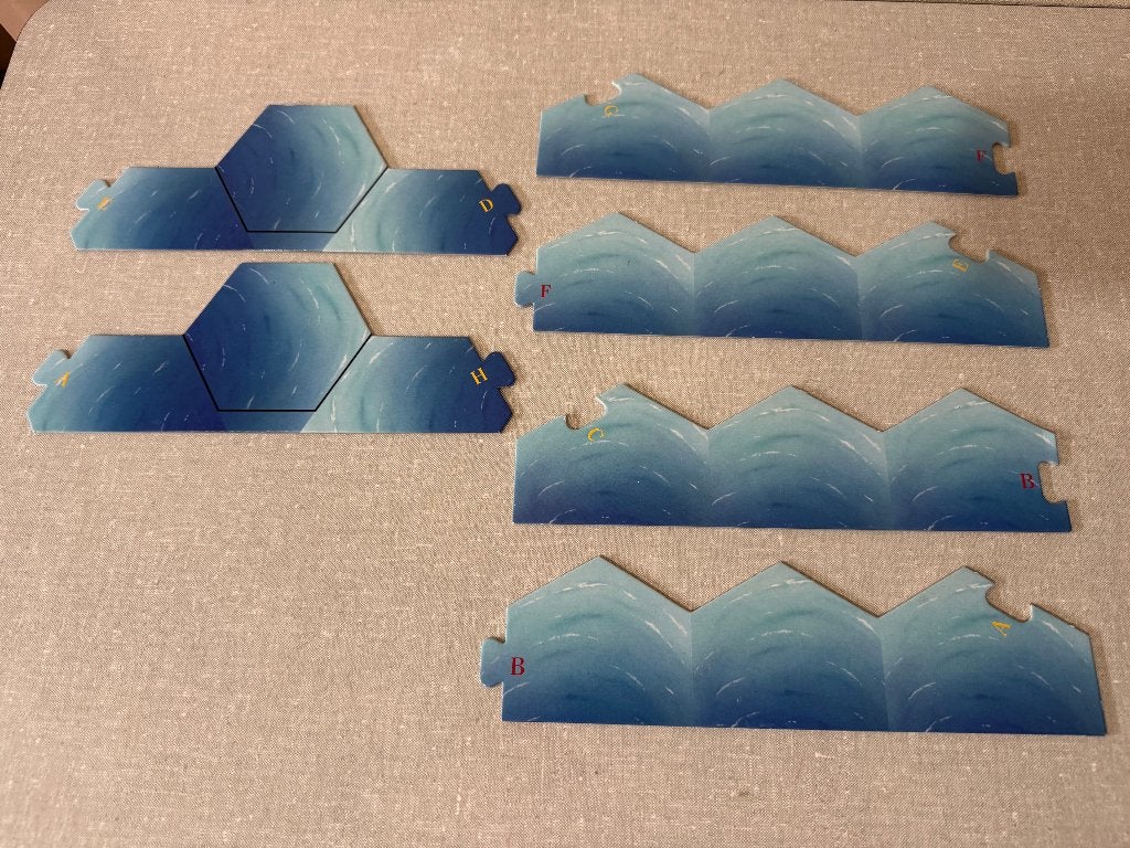 6 Randdelen voor Zeevaarders van Kolonisten van Catan HOUT, Een of twee spelers, Ophalen of Verzenden, Zo goed als nieuw, 999 Games