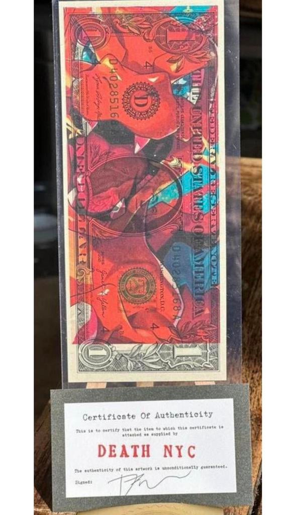 DEATH NYC - Charizard Pop Art 1 $ dollar biljet, Verzenden, Zo goed als nieuw