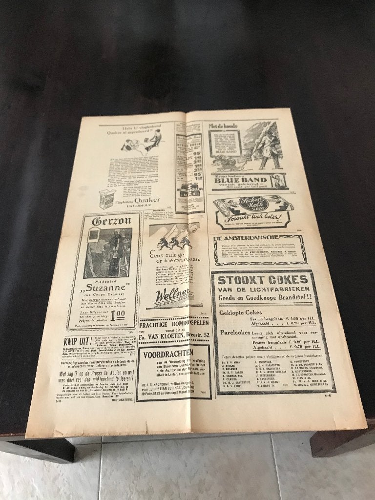 Leidsch Dagblad 12 februari 1929 Tweede Blad, Verzamelen, Ophalen of Verzenden, 1980 tot heden, Krant