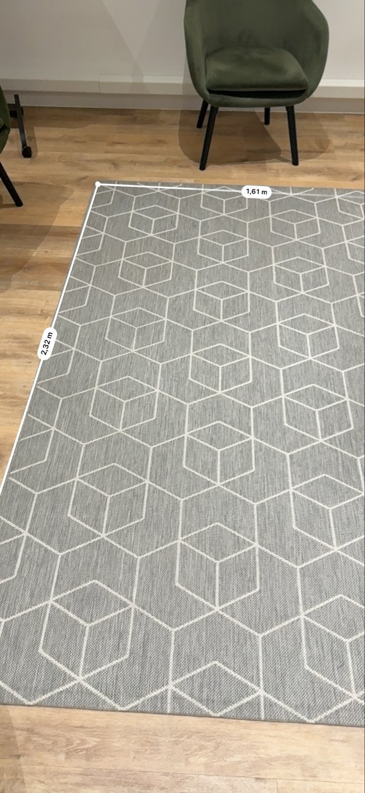 Modern grijs vloerkleed met geometrisch patroon, Ophalen, 150 tot 200 cm, 200 cm of meer, Zo goed als nieuw