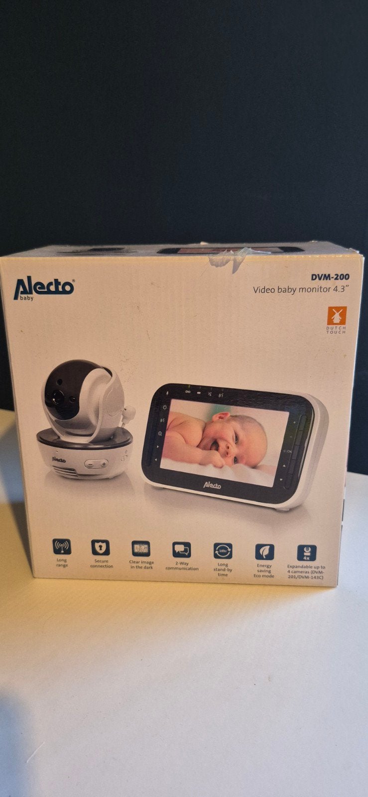 Alecto Babyfoon met camera, licht, geluid en muziek, Ophalen, Gebruikt, 250 meter of meer, Camera